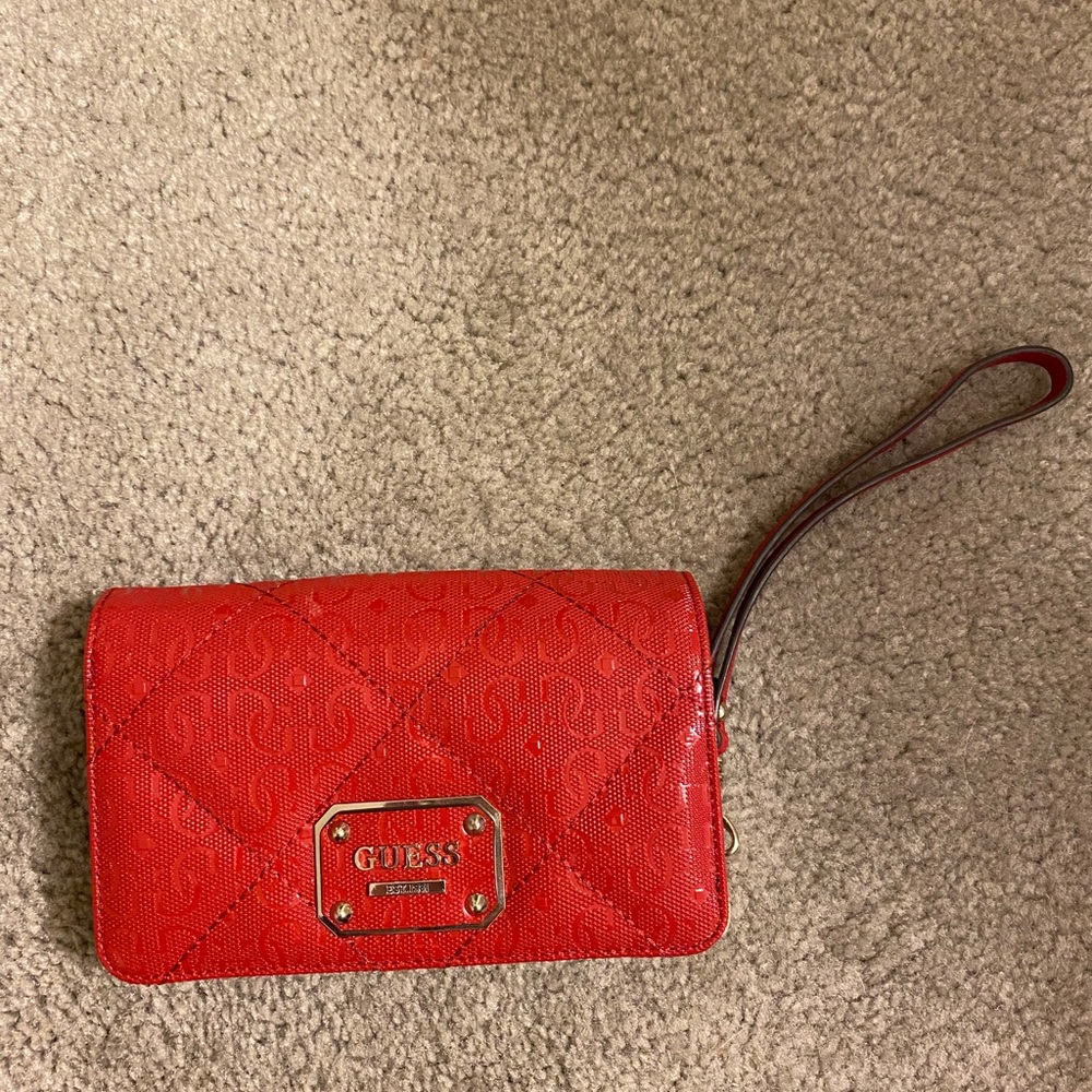 Red Guess Accordion Wallet